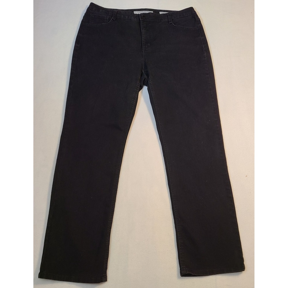 Jones New York Jeans Lexington Straight 16W Black Stretch Slimming Women Plus